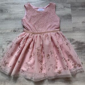 The Children's Place Blush and Gold Sparkle Dress